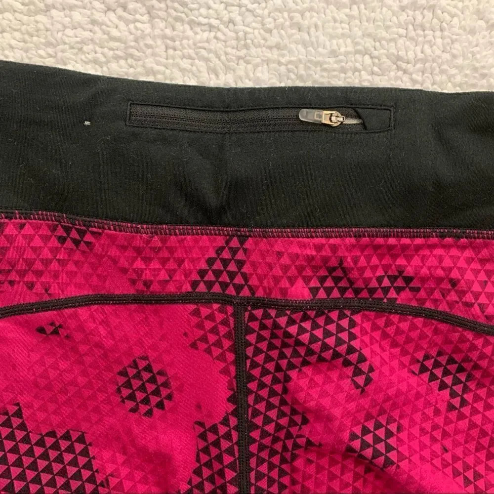 Nike Dry-Fit Running Athletic Crop Pants Pink & Black Dot Cano Women’s Small (S)